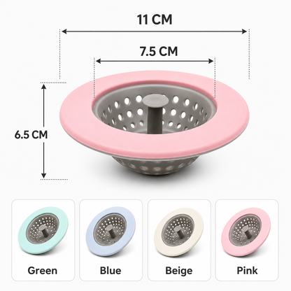 Reusable Kitchen Sink Drain Strainer – Silicone Rim Food Scrap Catcher