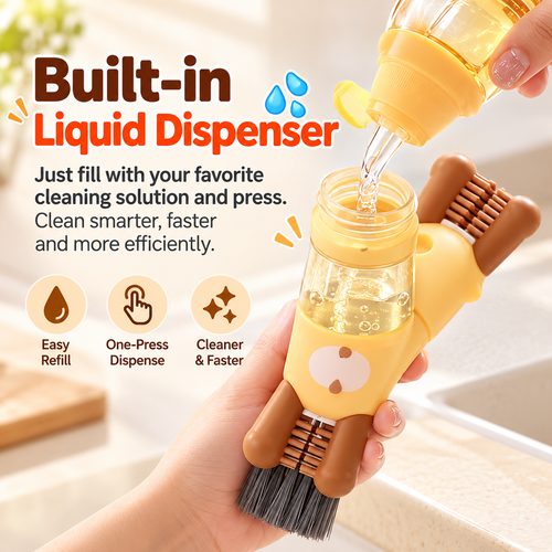 5-in-1 Bottle & Cup Cleaning Brush | Compact Multi-Use Cleaner