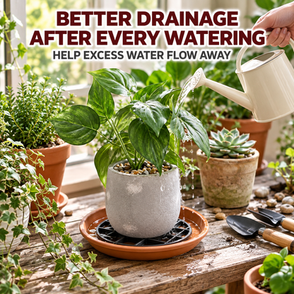 Premium Plant Pot Elevator Grid – Heavy Duty Drainage Mat & Surface Protector for Healthier Roots