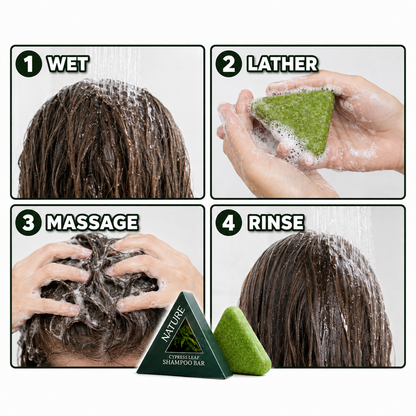 Nature’s Cypress Leaf Herbal Shampoo Bar | Handmade Plant-Based Formula for Thicker, Frizz-Free Hair