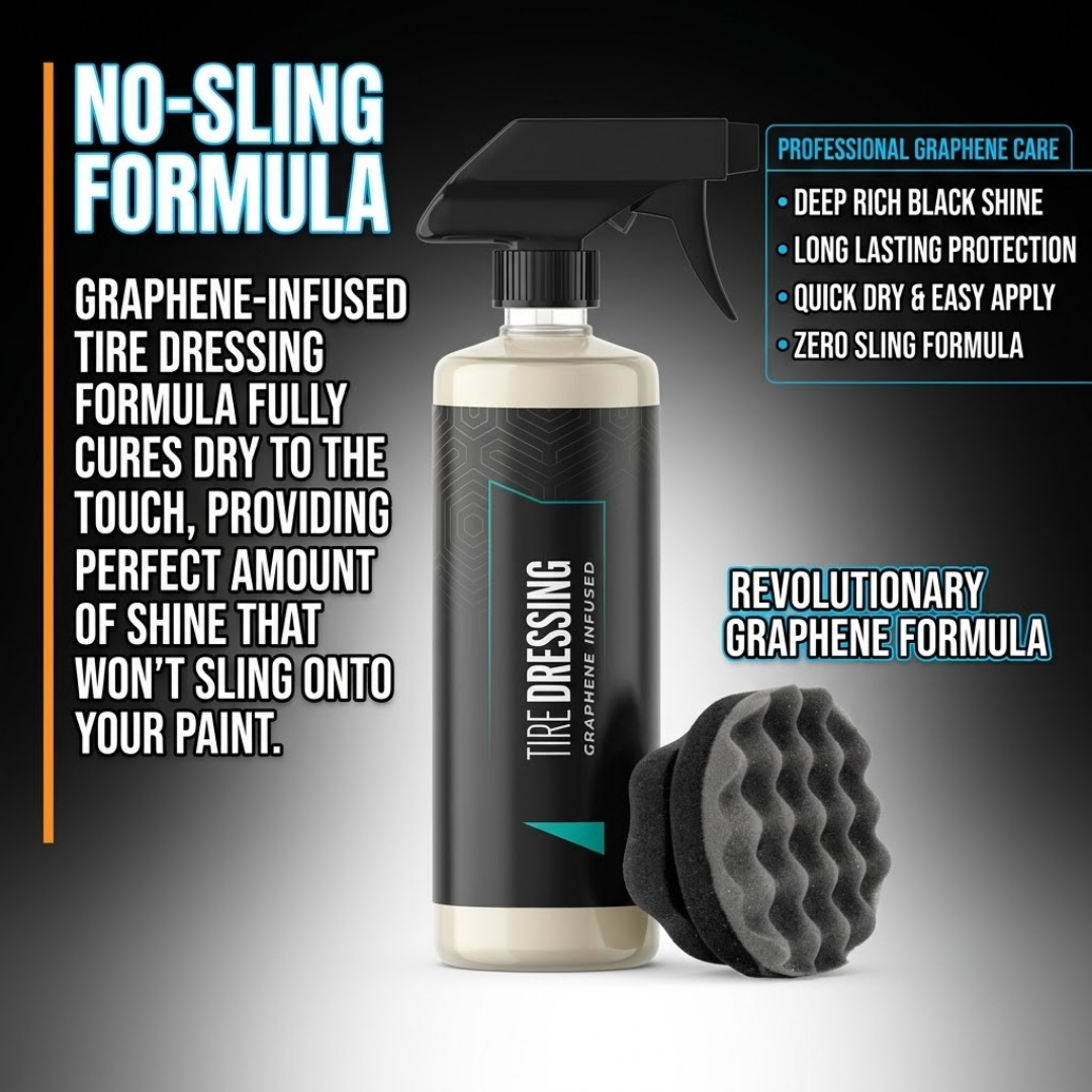 Free Sponge on Graphene Tire Dressing & Ceramic Spray | Waterproof High-Gloss Shine