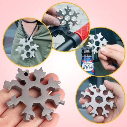 Viral 18-in-1 Snowflake Multi-Tool | Heavy-Duty Stainless Steel EDC Wrench, Screwdriver & Bottle Opener