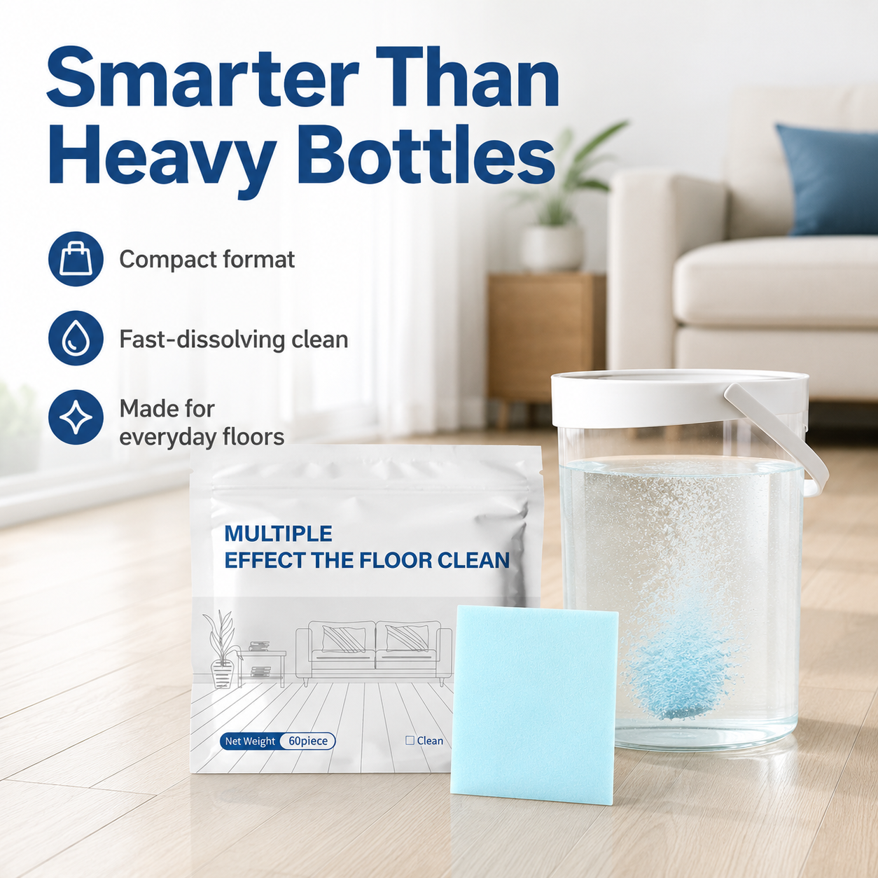 100pcs Multi-Surface Floor Cleaning Tablets – Antibacterial & Fresh