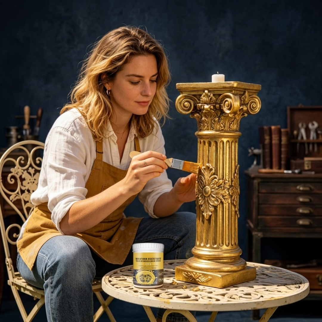 ✨ Premium Weather-Resistant Water-Based Gold Paint | High-Gloss Brilliant Finish ✨