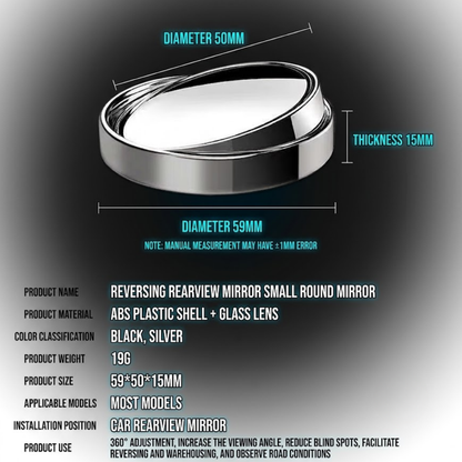 Car rearview mirror small round mirror reversing artifact blind spot auxiliary mirror mirror 360 degree wide angle super clear blind spot mirror