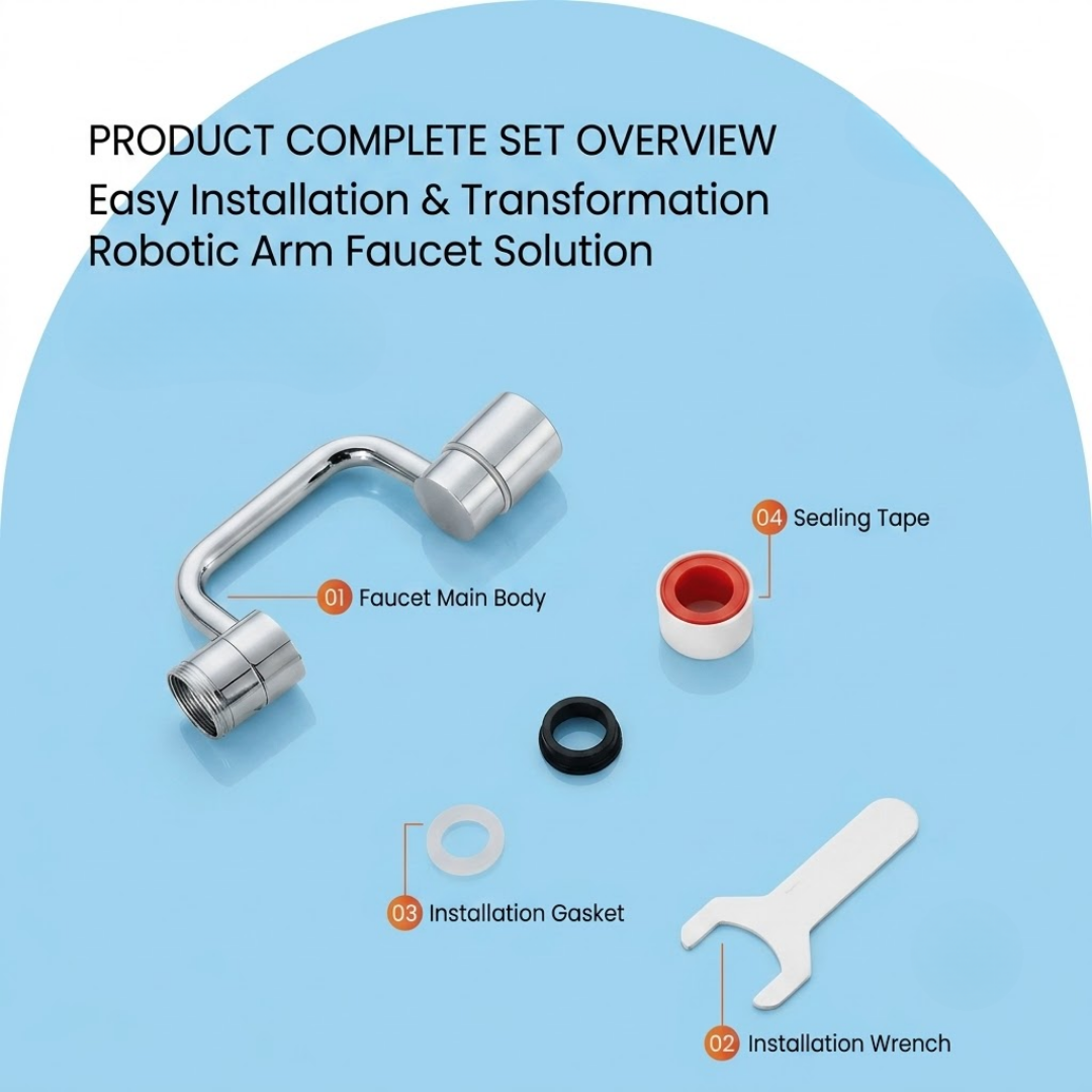 RSZZB® Robotic Arm Universal Faucet with Rotatable Spout Extension