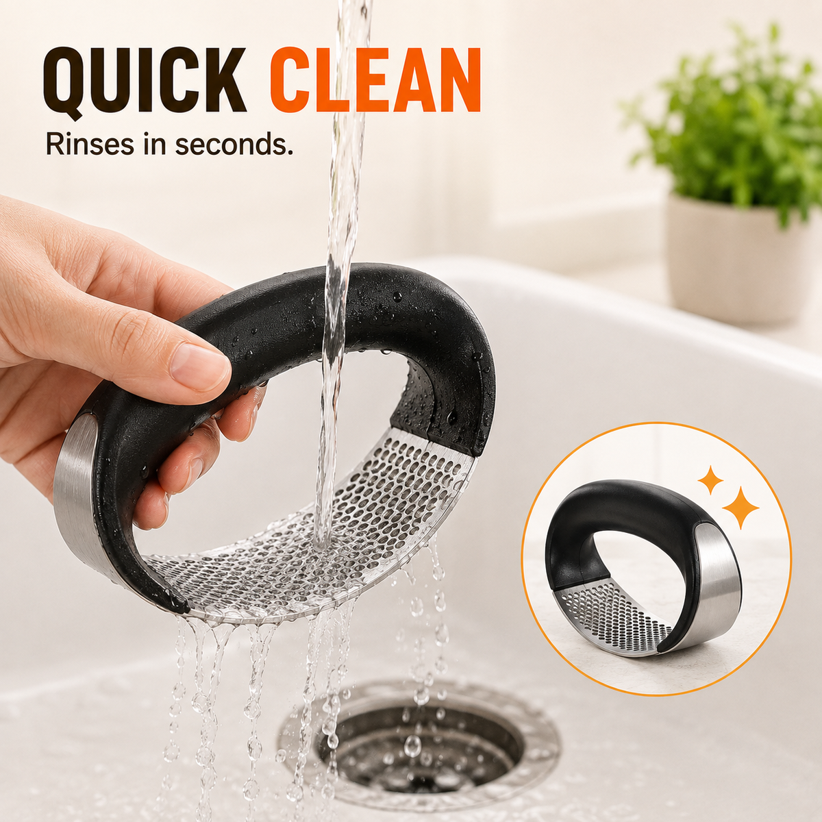 Garlic Press Rocker – Easy Stainless Steel Garlic Mincer
