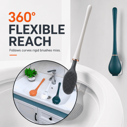 Bathroom Wall-Mounted Toilet Brush Magnetic Opening and Closing Silicone Soft Brush Automatic Opening and Closing Creative Toilet Cleaning Brush