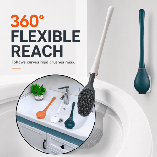 Bathroom Wall-Mounted Toilet Brush Magnetic Opening and Closing Silicone Soft Brush Automatic Opening and Closing Creative Toilet Cleaning Brush