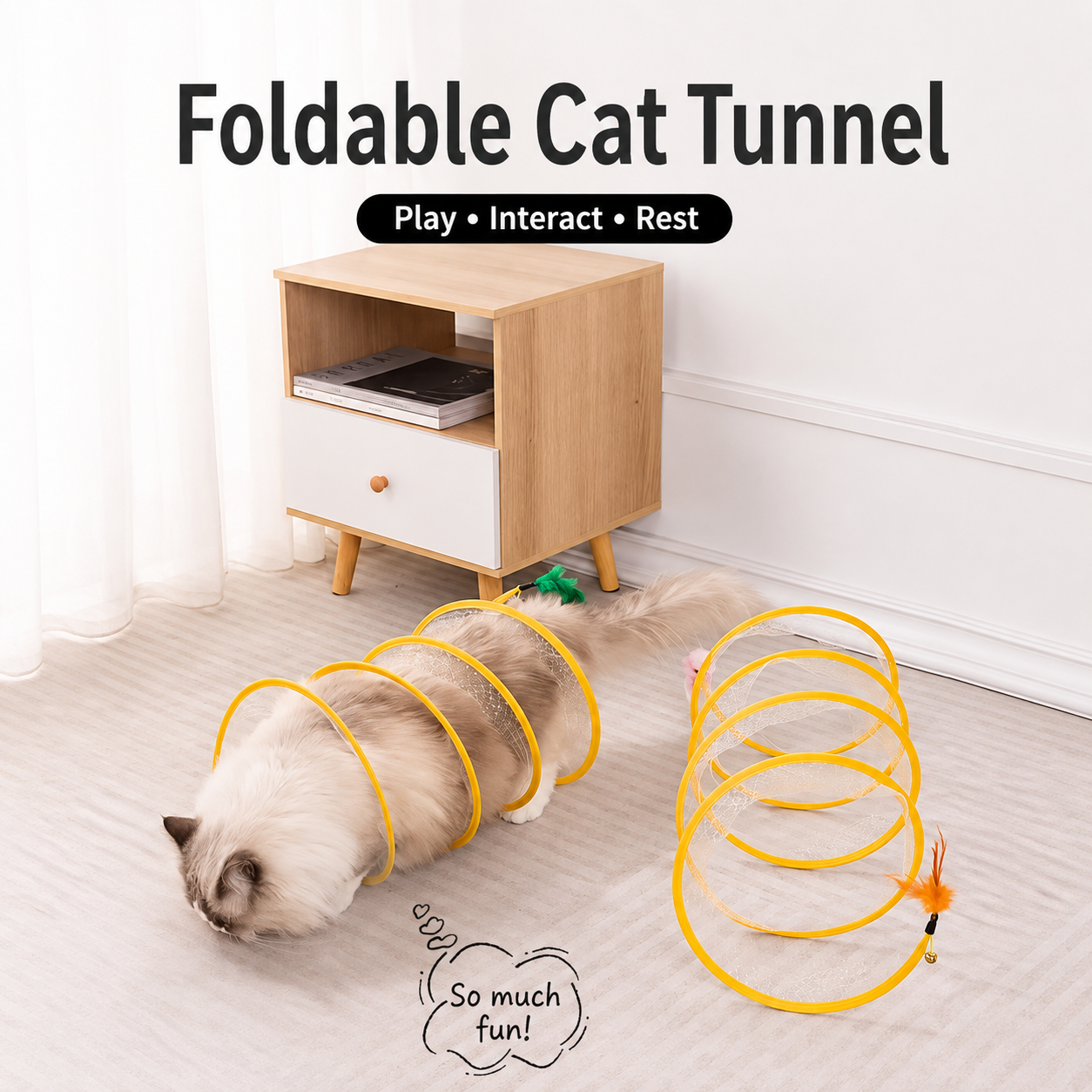 Foldable Interactive Cat Tunnel Toy