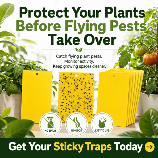 Dual Sided Yellow Sticky Traps for Flying Plant Insect Like Fungus Gnats