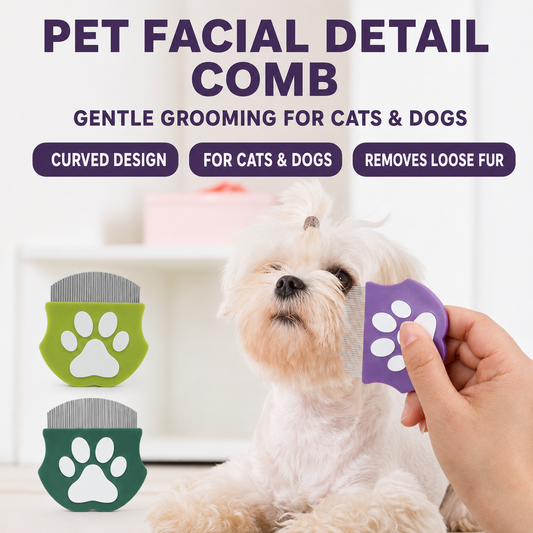 Curved Fine-Tooth Pet Grooming Comb