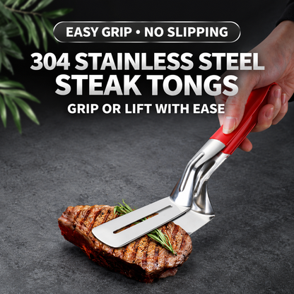 304 Stainless Steel Wide-Grip Kitchen Tongs