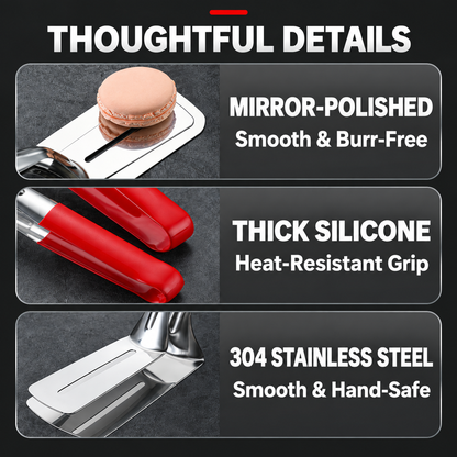 304 Stainless Steel Wide-Grip Kitchen Tongs