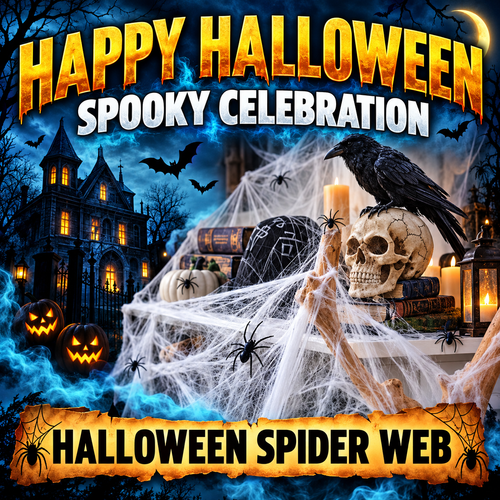 Stretchable Halloween Spider Web Decoration
