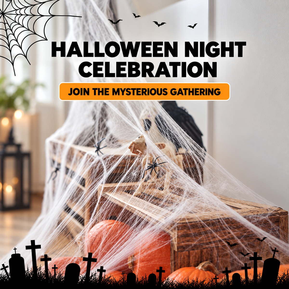Stretchable Halloween Spider Web Decoration