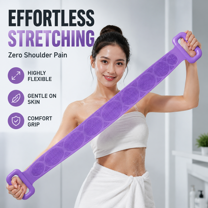 Ergonomic Silicone Back Scrubber | Dual-Sided Exfoliating Bath Brush & Deep-Tissue Massager for Pain-Free Reaching