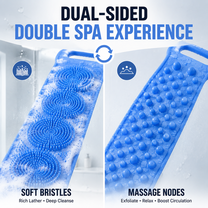 Ergonomic Silicone Back Scrubber | Dual-Sided Exfoliating Bath Brush & Deep-Tissue Massager for Pain-Free Reaching
