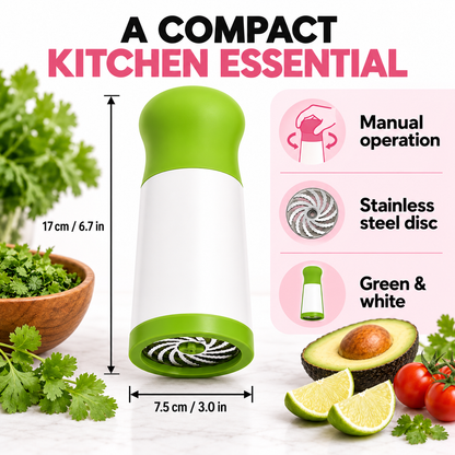 Stainless Steel Mincer for Cilantro, Parsley & Fresh Garnishes | Easy Twist Operation & Clean-Up
