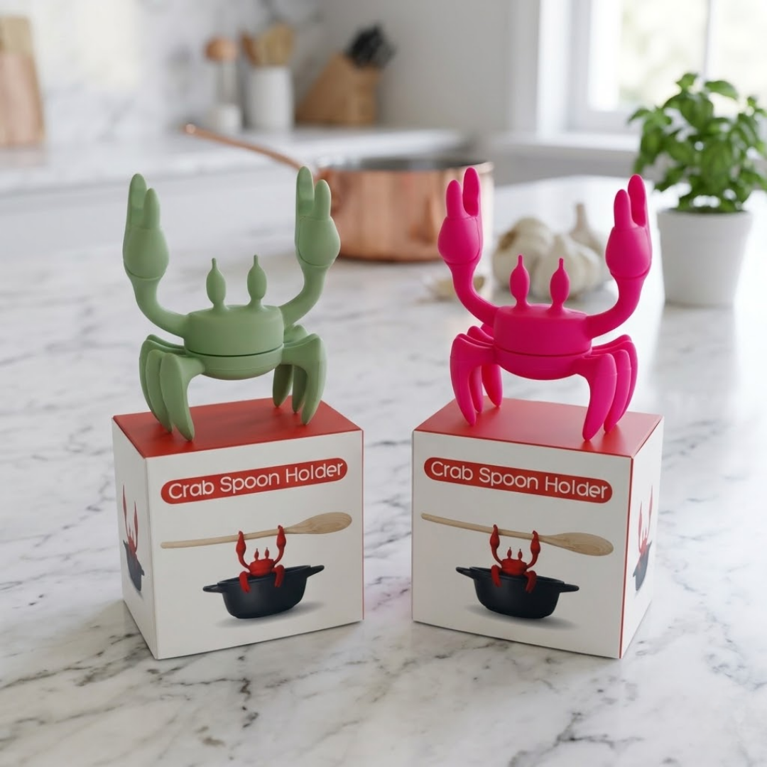 (𝙎𝙥𝙚𝙘𝙞𝙖𝙡 𝙋𝙧𝙤𝙢𝙤𝙩𝙞𝙤𝙣💖) The Crab Multitasking Spoon Rest & Pot Lid Riser | Mess-Free Kitchen Gadget