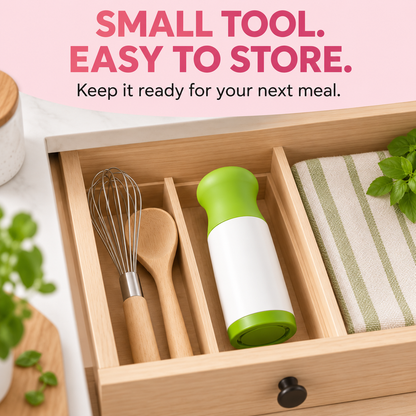Stainless Steel Mincer for Cilantro, Parsley & Fresh Garnishes | Easy Twist Operation & Clean-Up