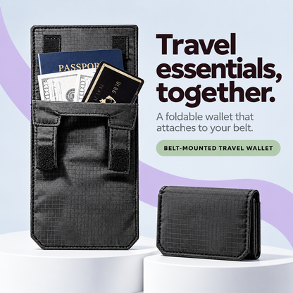 Invisible Anti-Theft Belt Wallet | Foldable Passport & Cash Pouch for Secure Travel