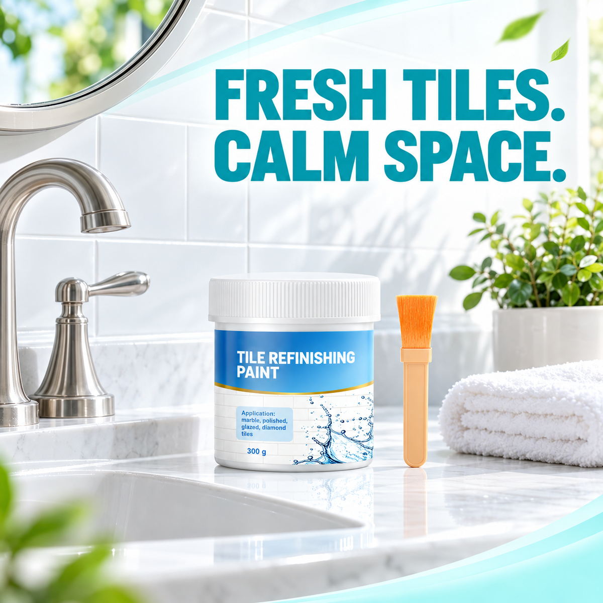 Instant Waterproof Epoxy Makeover for Bathroom & Kitchen (Includes Brush)