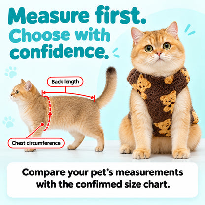 Teddy Fleece Cat Sweater - Warm Autumn & Winter Pet Vest