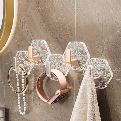 Self-Adhesive Hexagonal Hooks – Heavy Duty & Waterproof (10/20 Pack)
