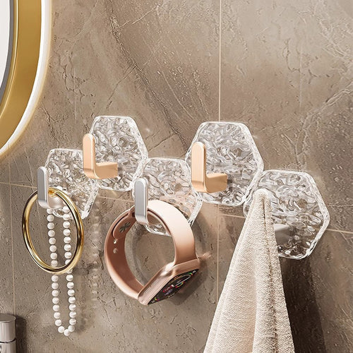 Self-Adhesive Hexagonal Hooks – Heavy Duty & Waterproof (10/20 Pack)