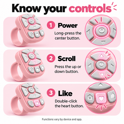 Bluetooth Fingertip Remote Control – Scroll, Snap & Like on Any Phone, Effortlessly! 🤳💤