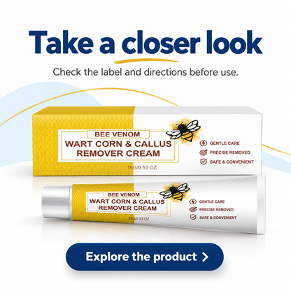 Bee Venom Corn & Callus Remover Cream: Gentle, Precise & Safe Foot Care Routine (15g)
