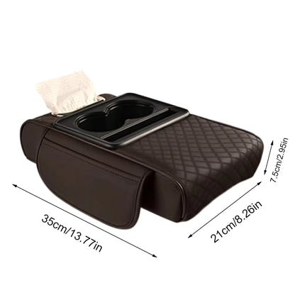 Wireless Charging Car Armrest Heightening Pad with Storage Organizer