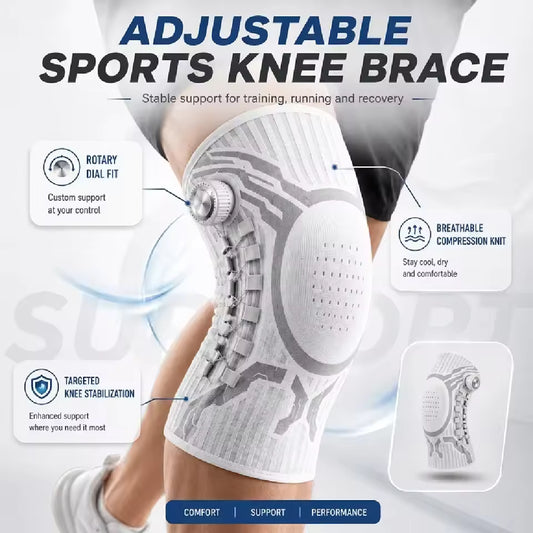 Adjustable Dial-Fit Sports Knee Brace – Custom Compression & Stabilizing Support
