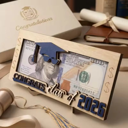2026 Graduation Money Holder Gift | Wooden Cash Holder Keepsake for Graduates