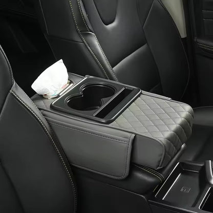 Wireless Charging Car Armrest Heightening Pad with Storage Organizer