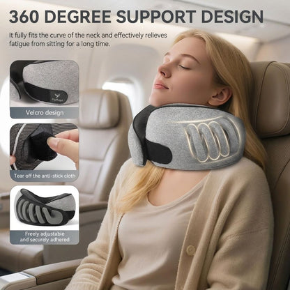 360° Wrap-Around Travel Neck Pillow for Flights, Road Trips & Better Rest