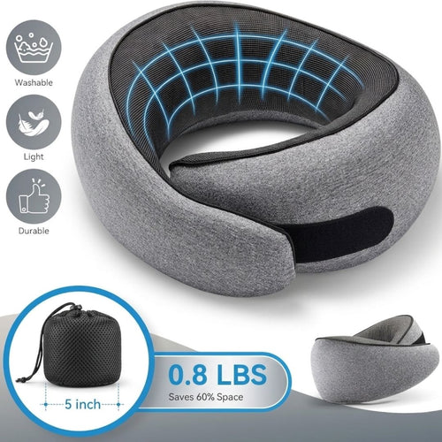 360° Wrap-Around Travel Neck Pillow for Flights, Road Trips & Better Rest