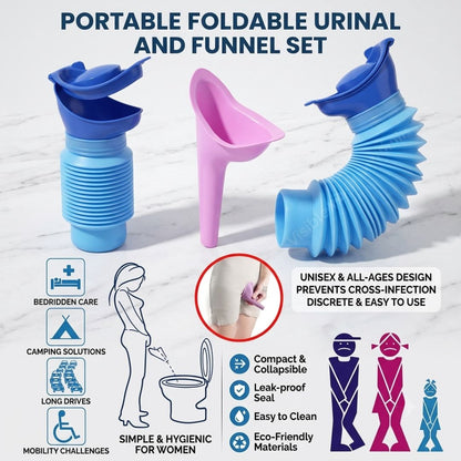 Portable Foldable Travel Urinal – 750ml Leak-Resistant Emergency Bottle For Cars, Camping & Road Trips