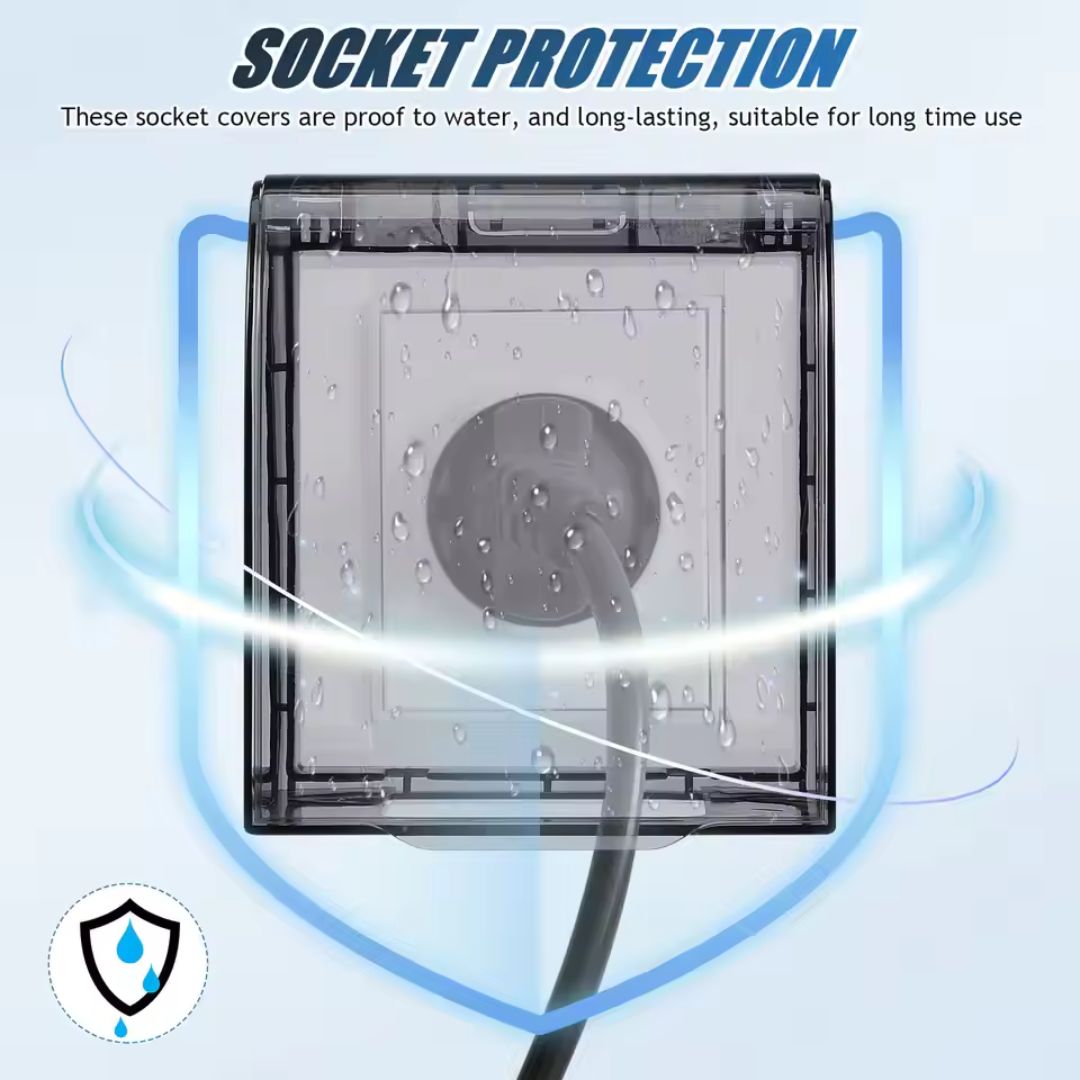 Clear Waterproof Socket Protection Cover – Splash-Resistant Outlet Shield for Home Use