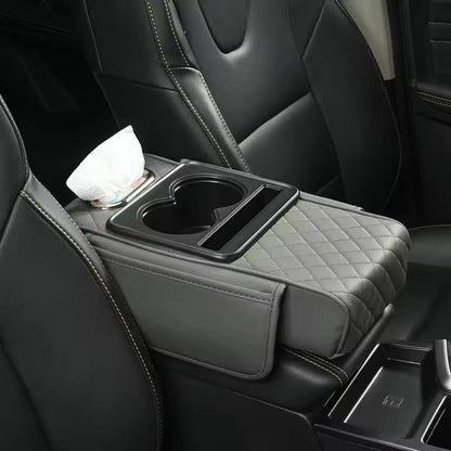 Wireless Charging Car Armrest Heightening Pad with Storage Organizer