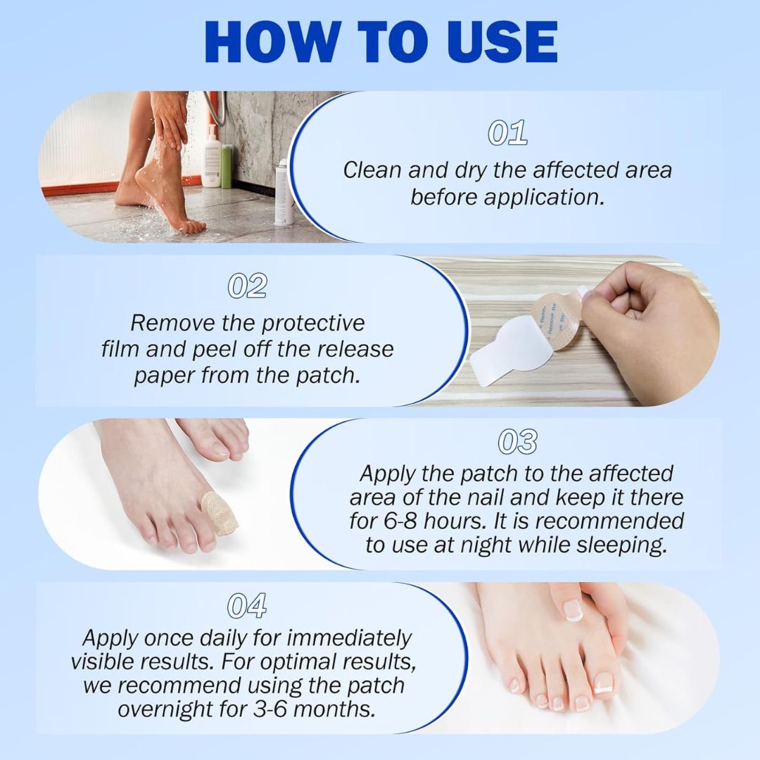 Hydrogel Nail Care Patches | Overnight Toe & Nail Repair Support for Smoother-Looking Nails