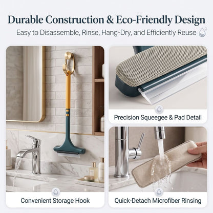 2-in-1 Window Screen Cleaning Brush & Squeegee – Dry Dusting and Wet Cleaning Tool