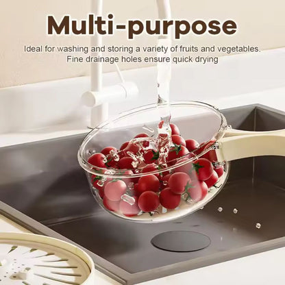 Rotating Wash & Drain Basket with Folding Handle – Rinse, Soak & Drain
