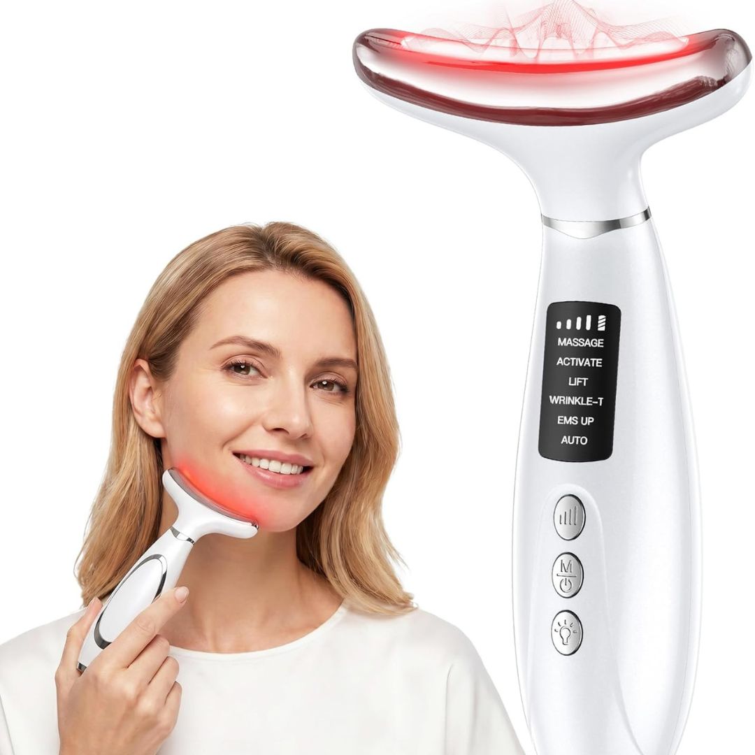 LumiContour™ 7-Color LED Face & Neck Massager with EMS and Gentle Heat