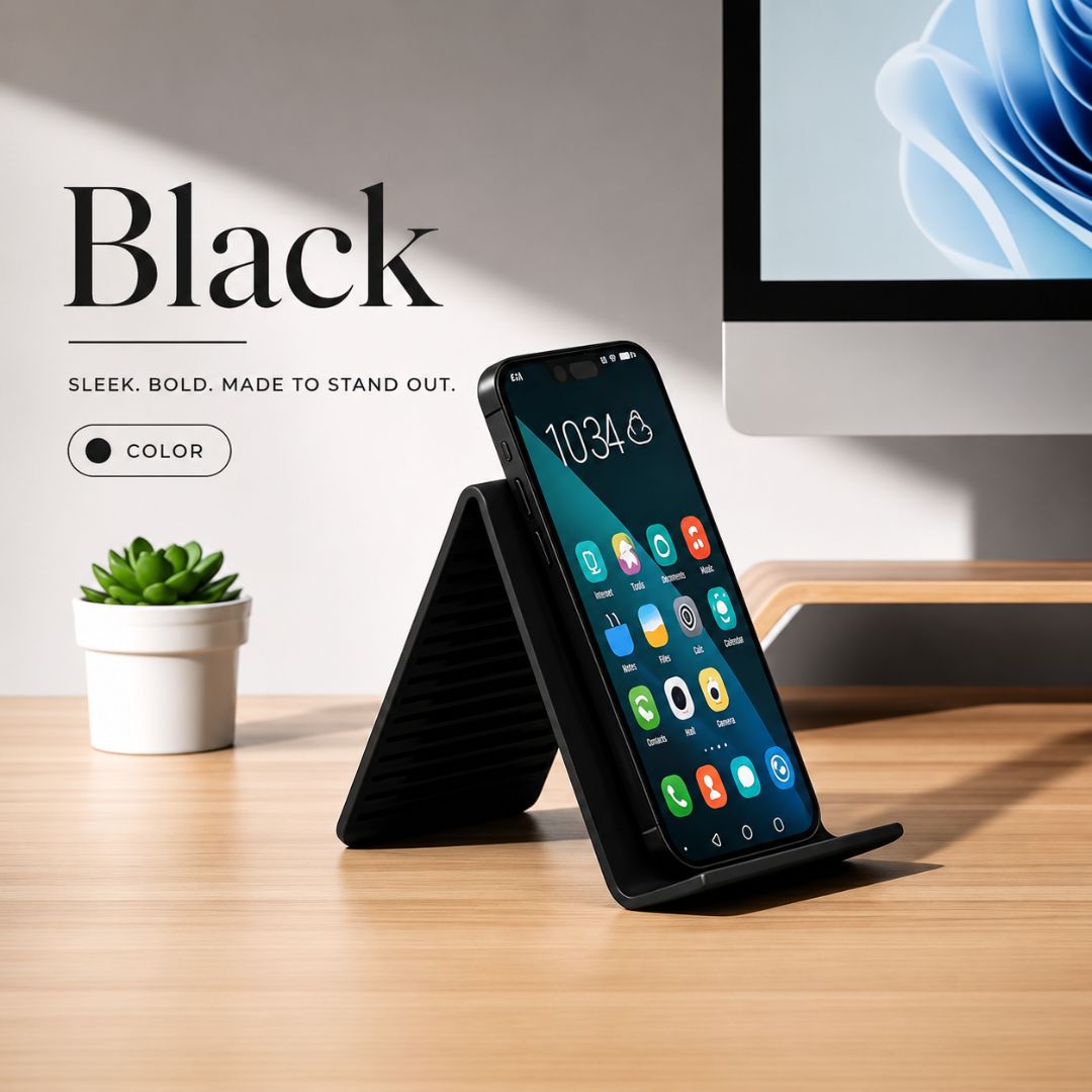 Flexible Roll-Up Silicone Phone & Tablet Stand – Portable 2-in-1 Device Stand and Protective Mat