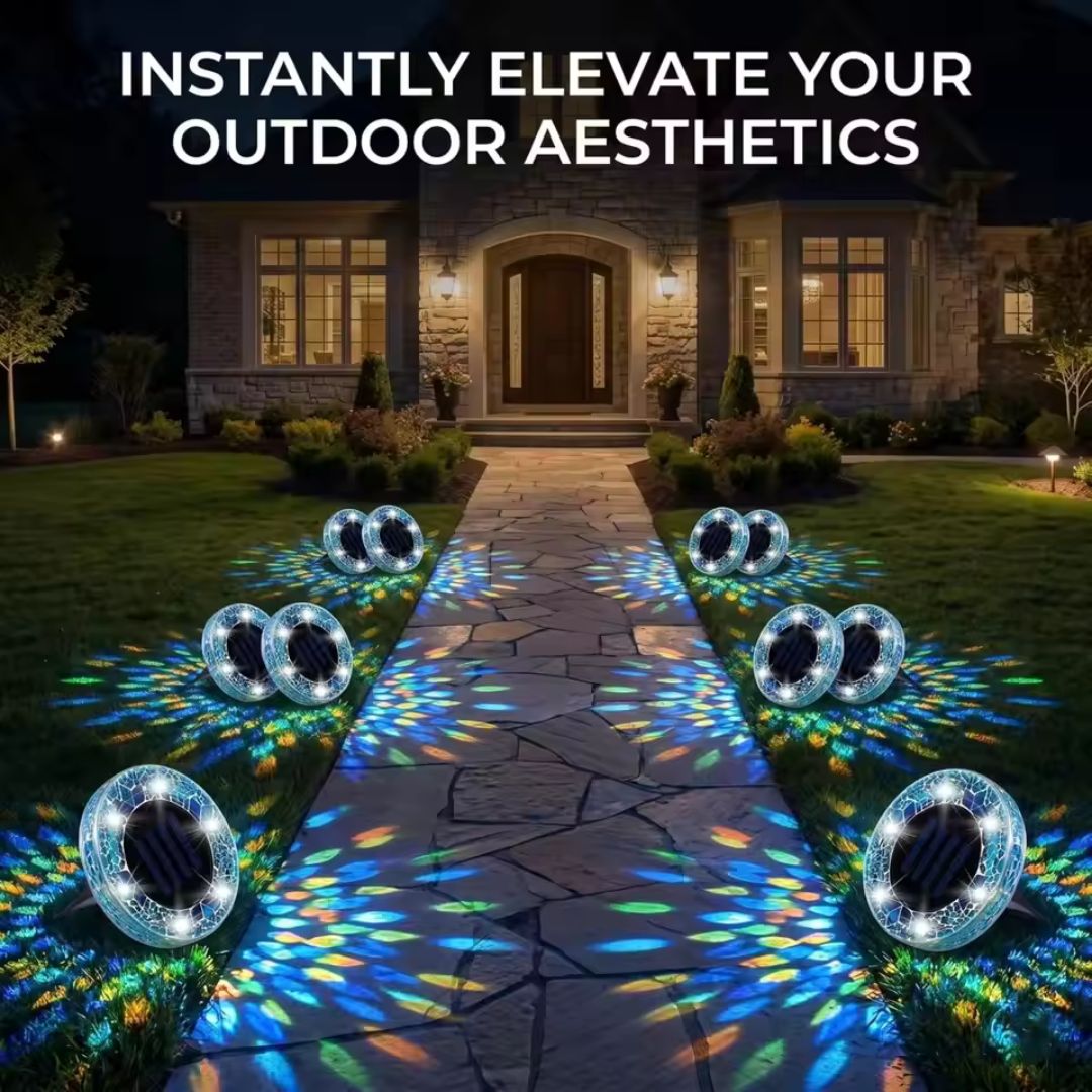 Solar Outdoor Ground Lights – Waterproof LED Garden Disk Lights for Pathways, Lawns & Patios