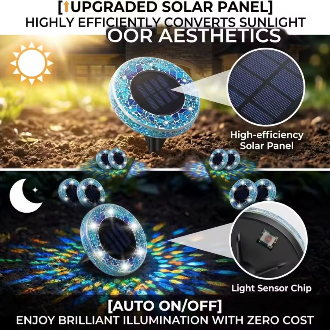 Solar Outdoor Ground Lights – Waterproof LED Garden Disk Lights for Pathways, Lawns & Patios