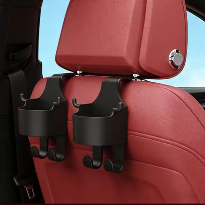 Multifunction Car Seat Back Organizer with Cup Holder & Bag Hooks