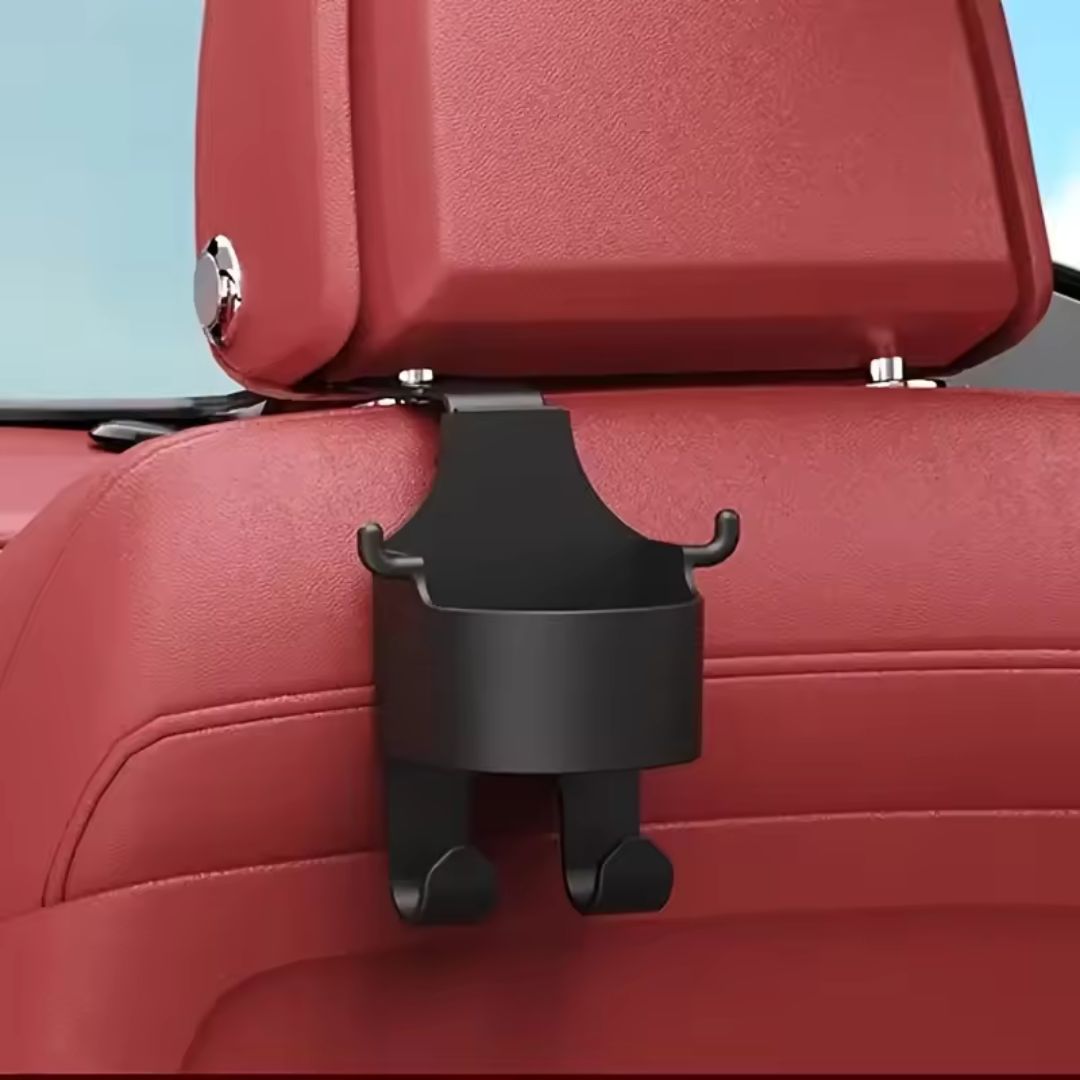 Multifunction Car Seat Back Organizer with Cup Holder & Bag Hooks